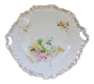 Carl Tielsch Ct German Porcelain Serving Bowl With Handles