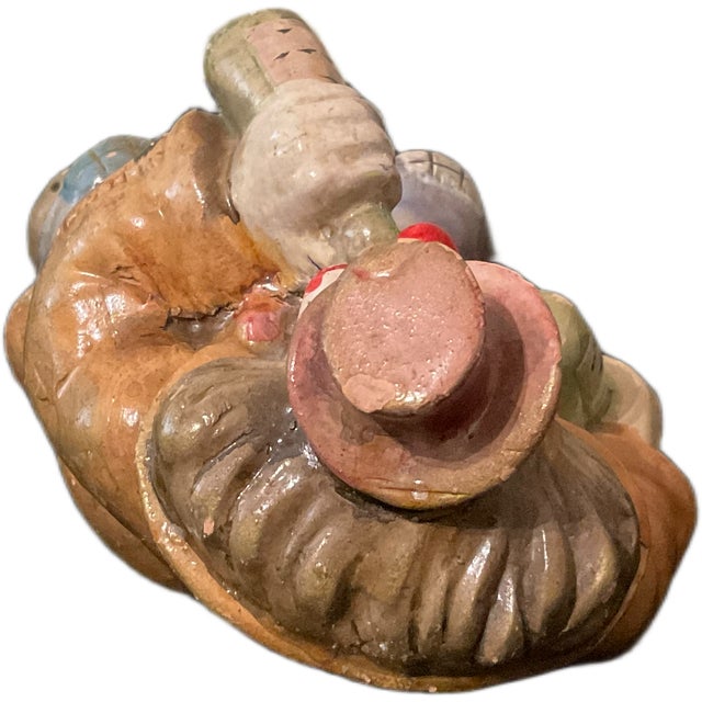 Mid Century Hand Painted Tramp Clown Sculpture, USA For Sale - Image 4 of 6