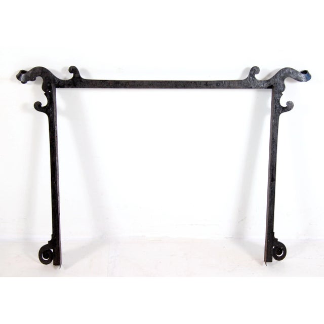 Metal C.1900's Hand Wrought Iron Arts & Crafts Period Fireplace Surround For Sale - Image 7 of 12