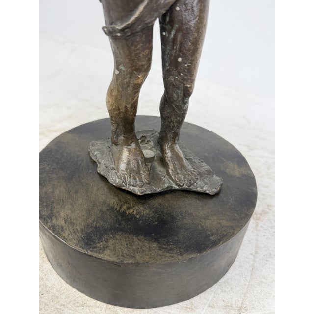 Metal Female Figure with Flocks of Birds, 1920s-1940s, Bronze For Sale - Image 7 of 17