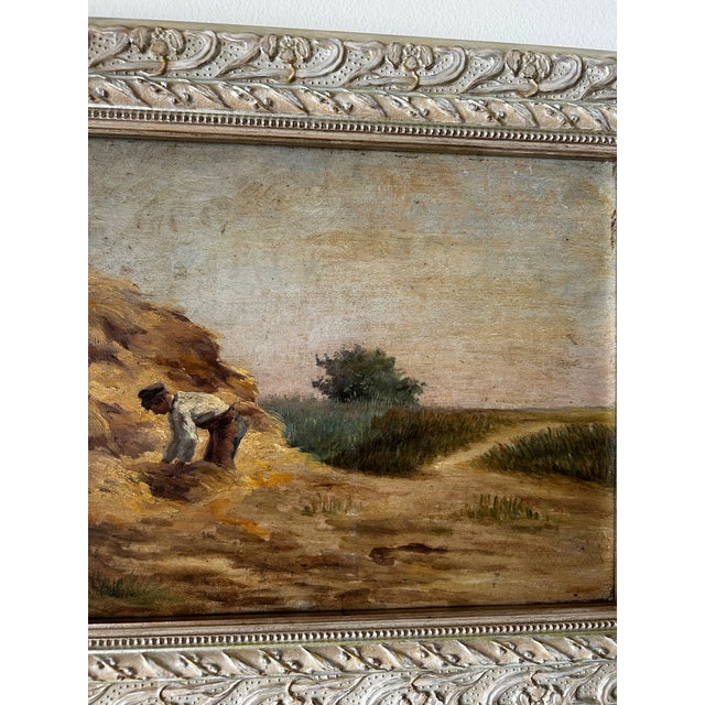 Oil on board, late 19th or early 20th century, en plein air This enchanting little painting (we have named “The...