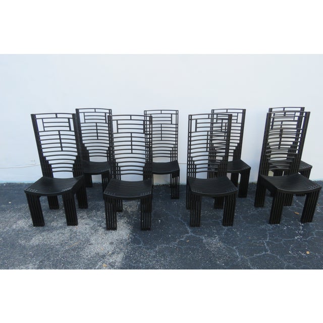 Miguel Rodrigo Mazure Black Bermont Dining Chairs Set of Eight 6224 For Sale - Image 13 of 18