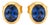 18k Gold & Sapphire Stud Earrings - Vintage, A Pair For Sale