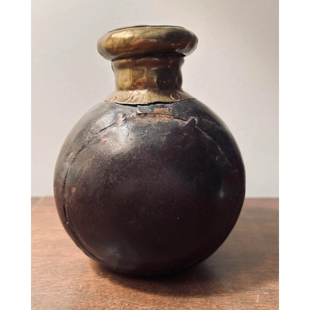 Vintage Dovetailed Metal Indian Water Jug Vessel Bottle 6" Tall,x 4" Wide Inches. This Vintage Dovetailed Metal Indian...