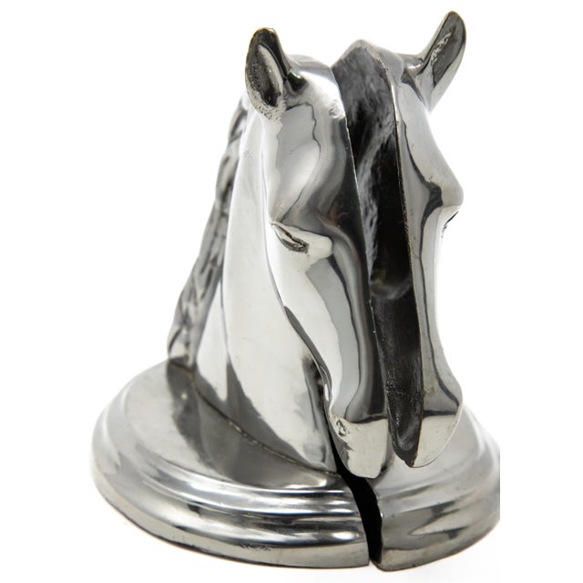 Horse Head Metal Bookends - a Pair For Sale - Image 12 of 13