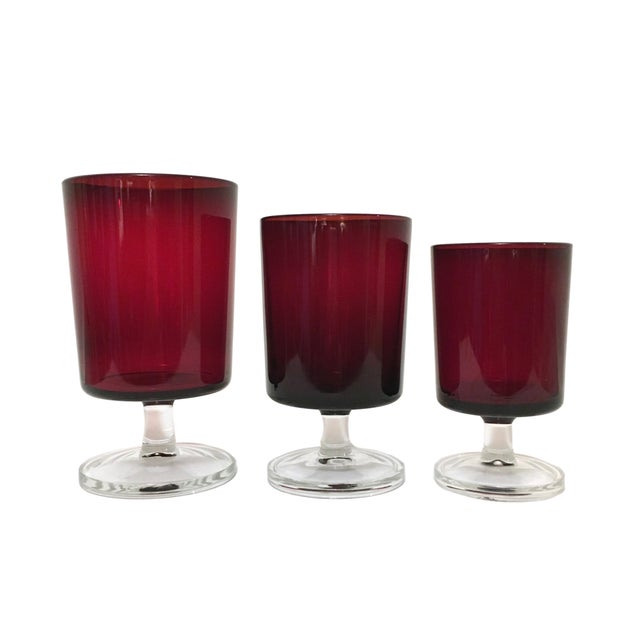 French Verrerie d'Arques Luminarc Ruby Red Glasses Set of 18 Chairish