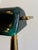 Metal Vintage Banker's Green Glass & Brass Desk Lamp For Sale - Image 7 of 12