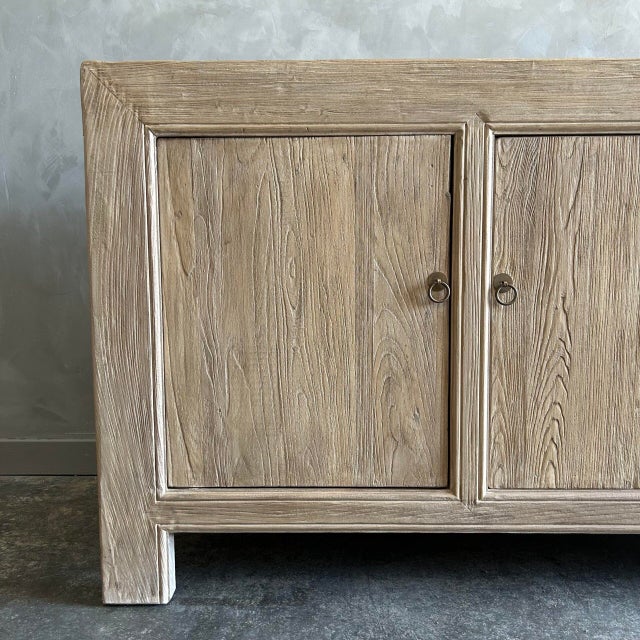 Not Yet Made - Made To Order Reclaimed Elm Wood 4 Door Cabinet or Sideboard For Sale - Image 5 of 8