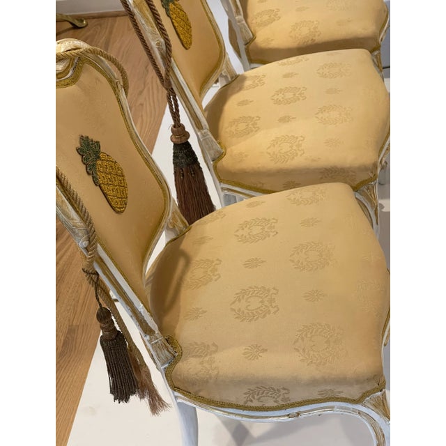 Light Yellow 4s Antique French 19 Th C Louis XVI Chairs in MacKenzie Childs Style For Sale - Image 8 of 12
