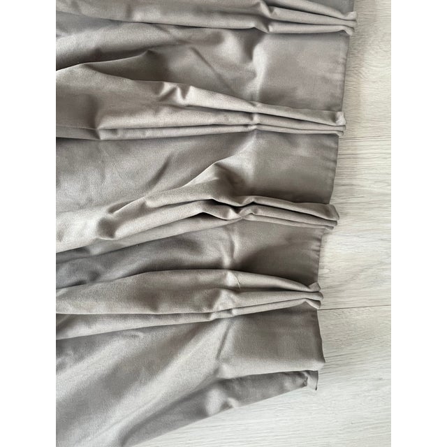 Brown Cotton Sateen Curtains With Blackout Lining, One Pair For Sale - Image 11 of 12