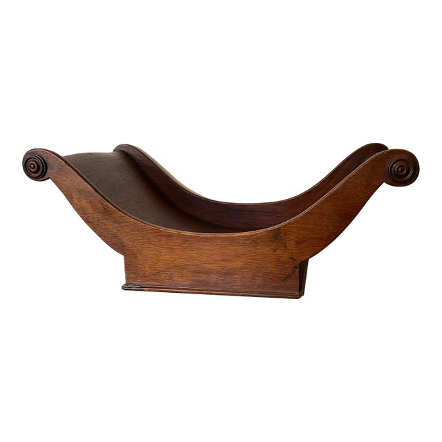 Mahogany Cheese Sleigh, Bread Basket Tray or Table Centerpiece for Displaying Fruit For Sale