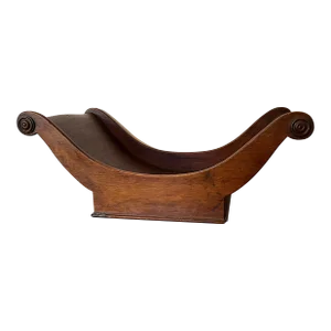 Mahogany Cheese Sleigh, Bread Basket Tray or Table Centerpiece for Displaying Fruit