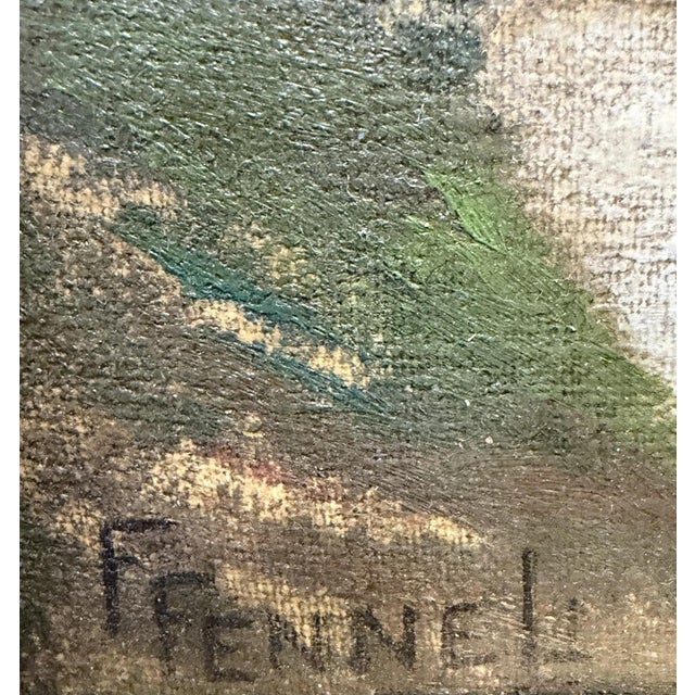 Friedrich Fennel, River Landscape, Oil Painting on Canvas, Framed For Sale - Image 10 of 13