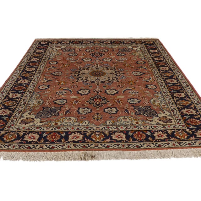 Rustic Small Vintage Persian Tabriz Rug - 03'05 X 05'01. For Sale - Image 3 of 8