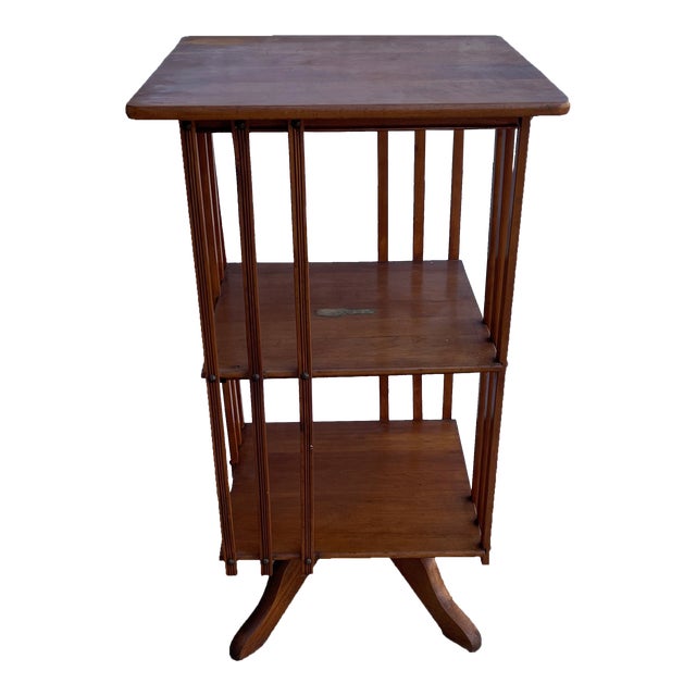 Mid 20th Century Large Vintage Art Deco Revolving Bookcase For Sale