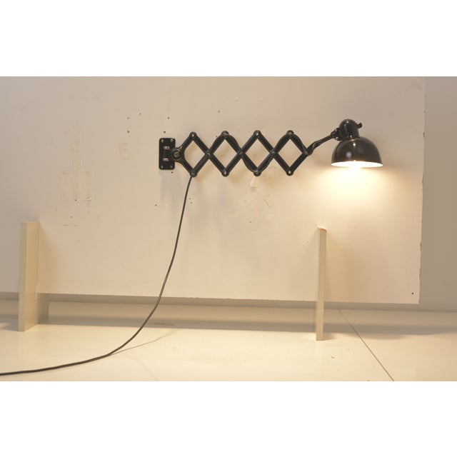 Metal Wall Lamp with Scissor by C. Dell for Kaiser + Co, 1950s For Sale - Image 7 of 9