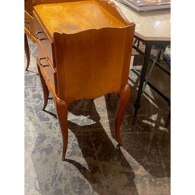 Pair of Early 20th C. French Provincial Fruitwood Nightstands For Sale - Image 4 of 7
