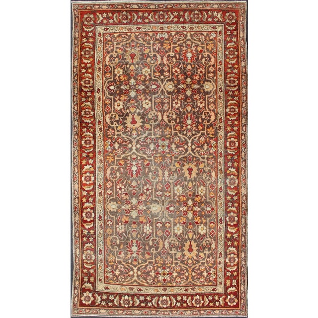 Gray Background Antique Persian Sultanabad With All-Over Floral Design For Sale - Image 13 of 13