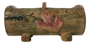 1920's Weller Woodcraft Log Shape Footed Pottery Planter