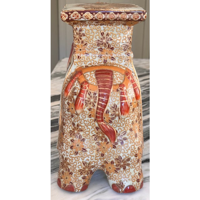 Vintage Medium Scale Trunk Raised Elephant Plant Stand For Sale In Seattle - Image 6 of 11