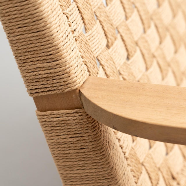 Wood and Rope Easy Armchair After Clara Porset For Sale - Image 16 of 18