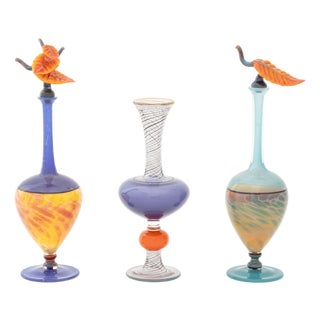Beau Barrett Art Glass Perfume Bottles, 3 For Sale