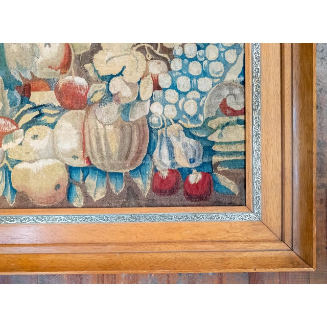 17th or 18th Century French Flemish Aubusson Tapestry Still Life Fragment in Frame For Sale In New York - Image 6 of 12