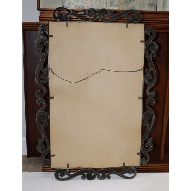 Metal 1970's Patinated Brass French Wall Mirror For Sale - Image 7 of 12