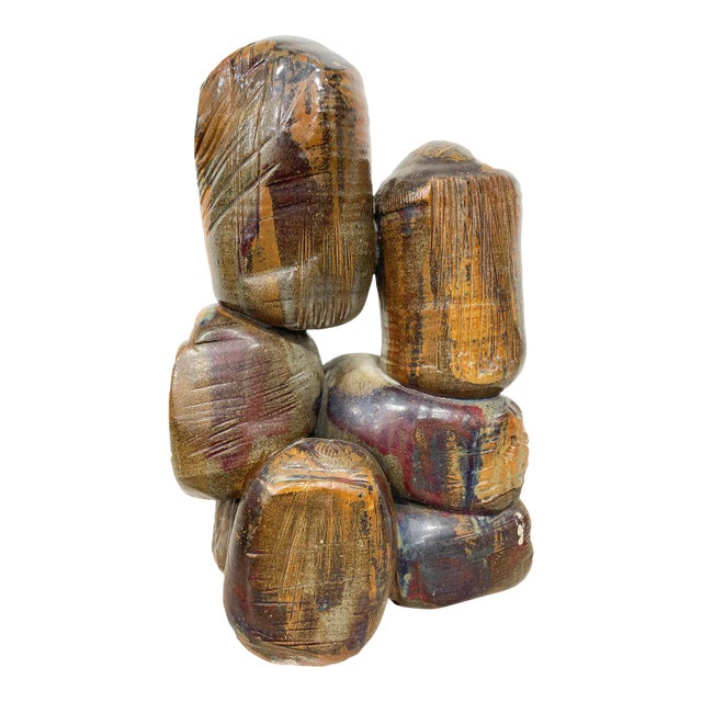 Mid 20th Century Studio Pottery: Man, Woman & Child For Sale