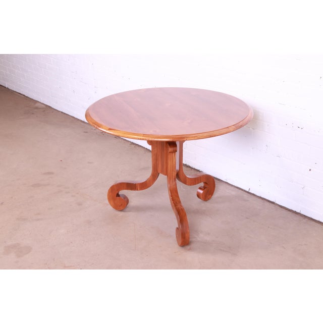 Baker Furniture Company Baker Furniture French Empire Fruitwood Pedestal Breakfast or Center Table, Newly Refinished For Sale - Image 4 of 11