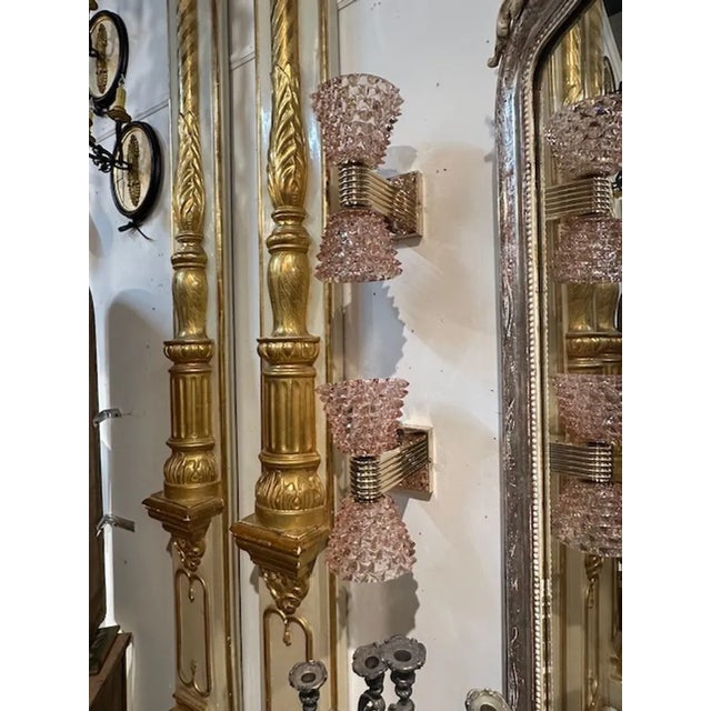 Modern Pair of Pink Murano "Rostri" Sconces For Sale - Image 3 of 7