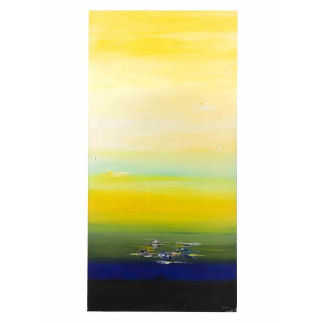 Contemporary Mario Sinisca, Dawn, Mixed Media, 1980s For Sale - Image 3 of 5