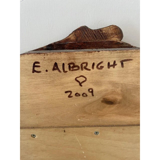 Adirondack Style Beveled Glass Mirror Signed on the Back E. Albright and Dated 2009 For Sale - Image 9 of 10