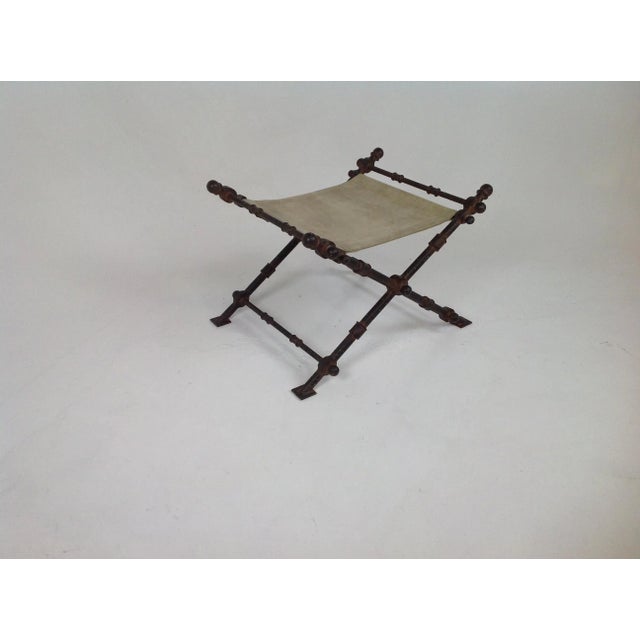 2010s Modern Accent Iron Ottoman For Sale - Image 5 of 6