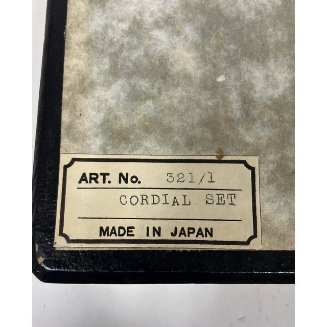 Japanese Mid 20th Century Japanese Multicolor Cordial Glasses in Original Presentation Case – Set of 6 For Sale - Image 3 of 6