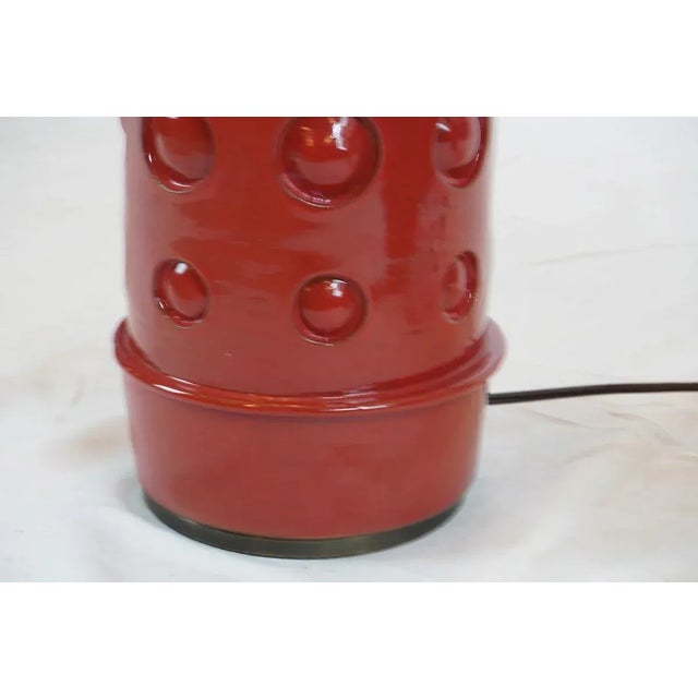 Remains Lighting Company Ceramic Table Lamps with Brass Base - a Pair For Sale - Image 4 of 4