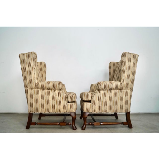 1970’s Chippendale Style Wingback Chairs - A Pair For Sale In Los Angeles - Image 6 of 12