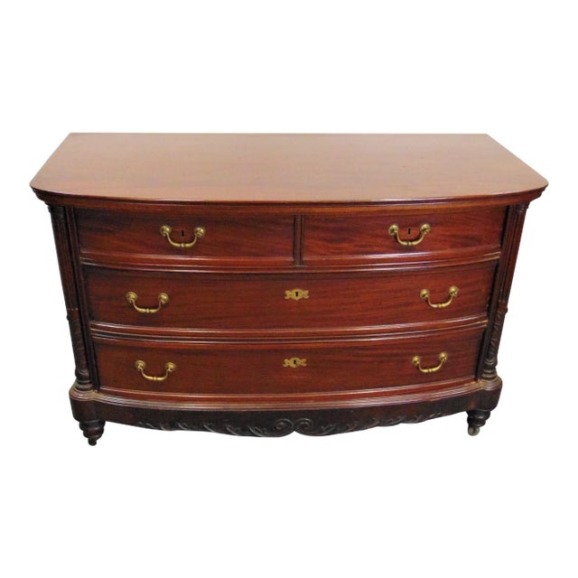 Regency Style Carved Mahogany Commode For Sale