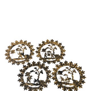 Vintage Chinese Hand Cut Silhouette Wall Art Scenes From China - Set of 4 For Sale