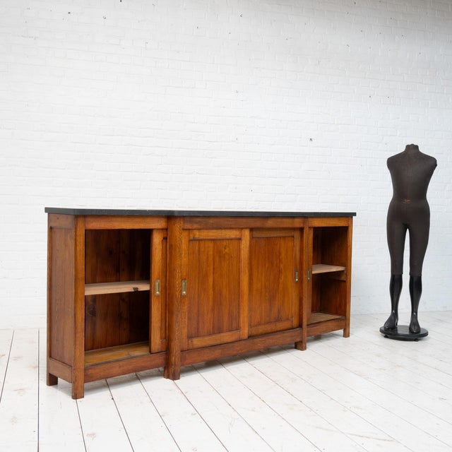 Oak and Bluestone Back Bar, 1930 For Sale - Image 8 of 15