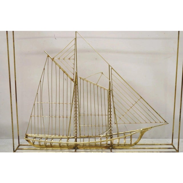 Traditional Curtis Jere Mid 20th Century Clipper Ship Large Metal Wall Sculpture For Sale - Image 3 of 12