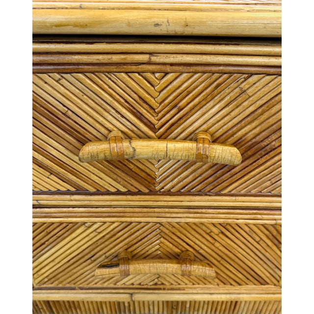 Gabriella Crespi Style Geometric Pair of Pencil Reed Nightstands From 70's For Sale - Image 12 of 15