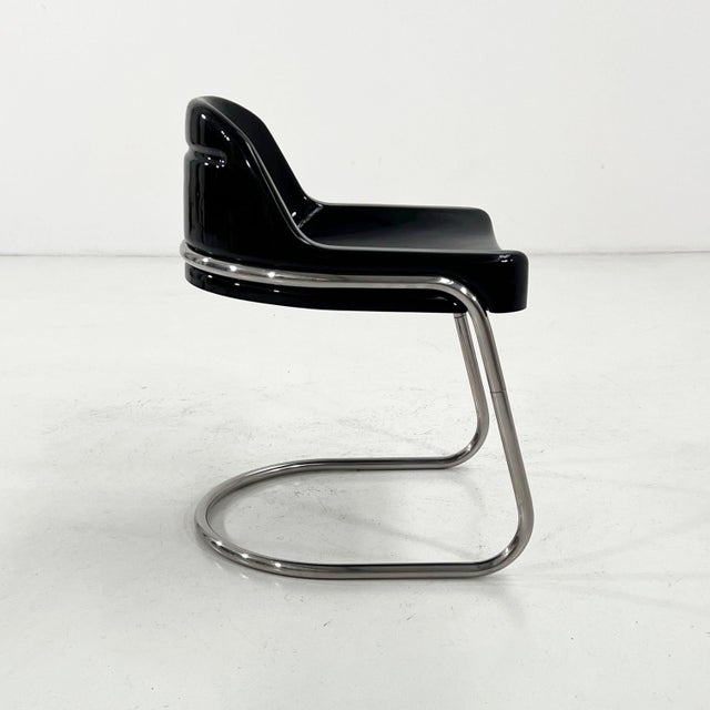 Mid-Century Modern Black Orix Desk Chair by Vittorio Parigi & Nani Prina for Molteni, 1970s For Sale - Image 3 of 9