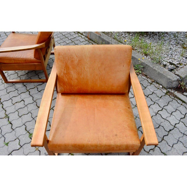 Vintage Cognac Leather Lounge Chair, 1960s For Sale - Image 13 of 18