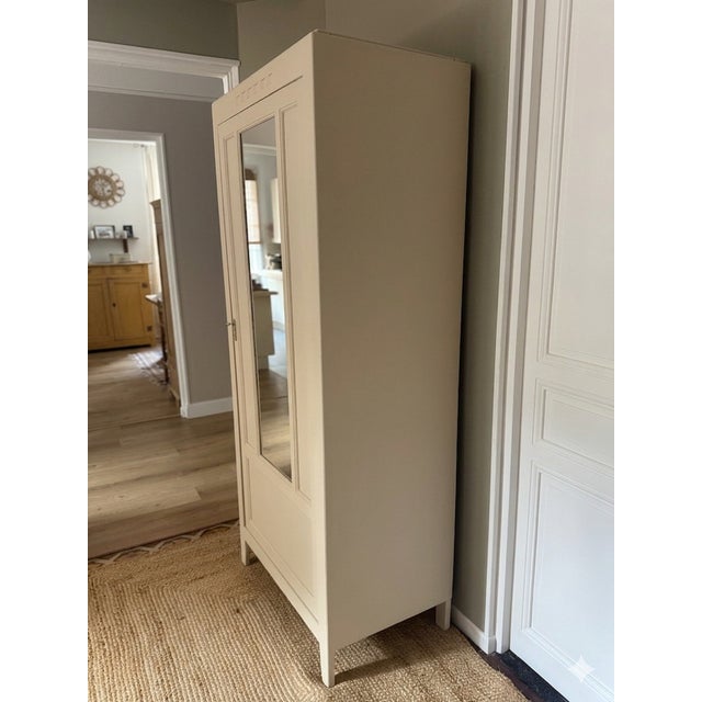 Wood Vintage Parisian Wardrobe and Mirror, 1940s For Sale - Image 7 of 18