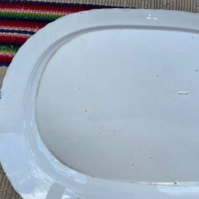 Antique Pearlware Blue Feather Edge Platter, Circa 1820’s For Sale - Image 10 of 12