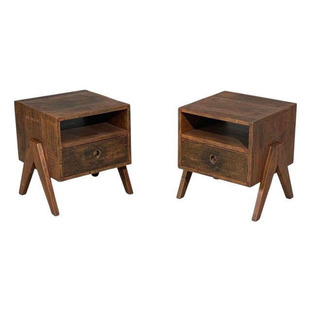 Pierre Jeanneret, Nightstands, Teak, Chandigarh, India, 1960s For Sale
