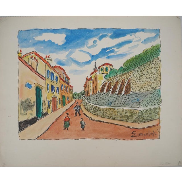 Modern Elisée Maclet, The Ramparts, Watercolor, Early 20th Century For Sale - Image 3 of 8