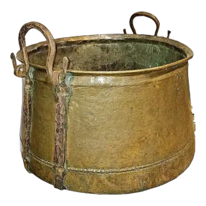 Antique Large Hammered Copper French Cauldron Pot Bucket