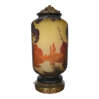 Early 20th Century Signed Muller Freres Luneville Table Lamp For Sale